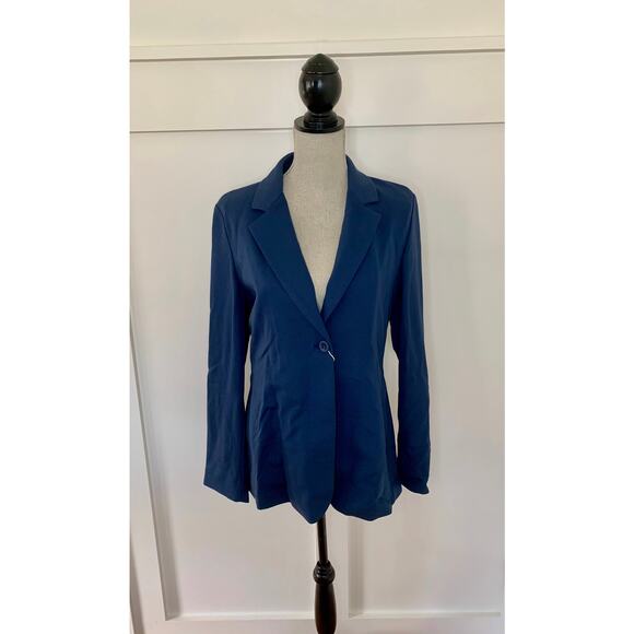 Caractere Blazer Midnight Blue Size 46 Single Button Front Party Formal Classic - Picture 1 of 4